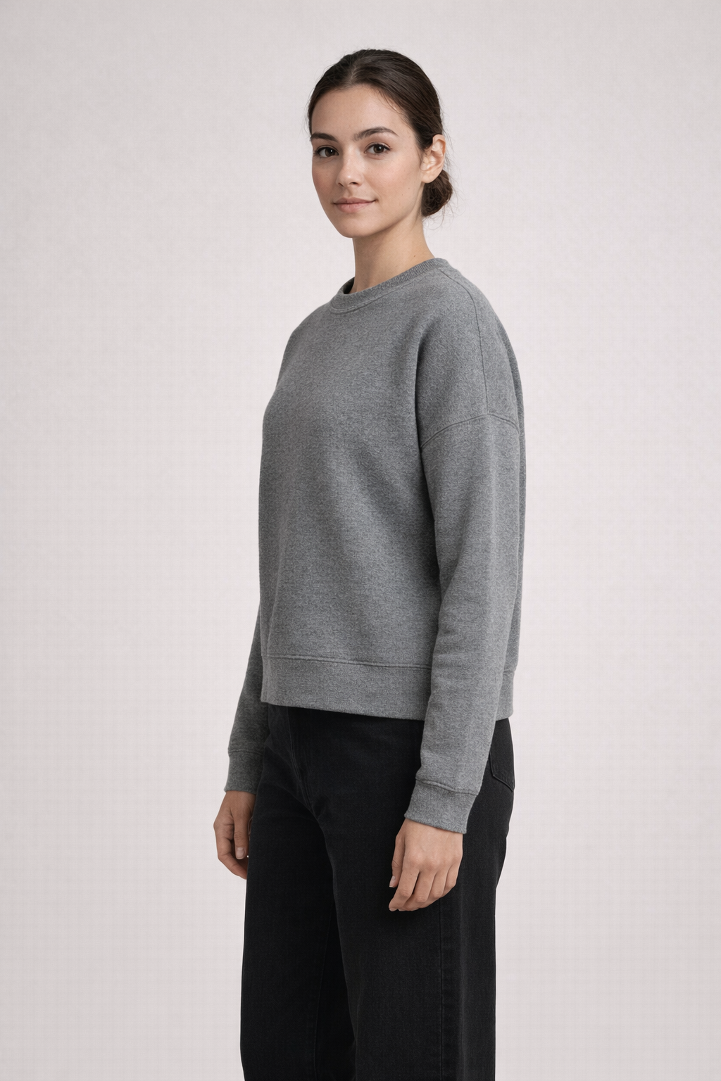 Mv Sport W26144 Ladies Vintage Fleece Crew - Charcoal