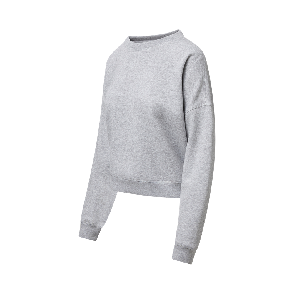 Mv Sport W26144 Ladies Vintage Fleece Crew - Heather Gray
