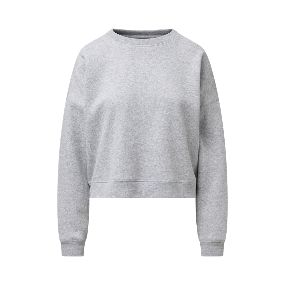 Mv Sport W26144 Ladies Vintage Fleece Crew - Heather Gray