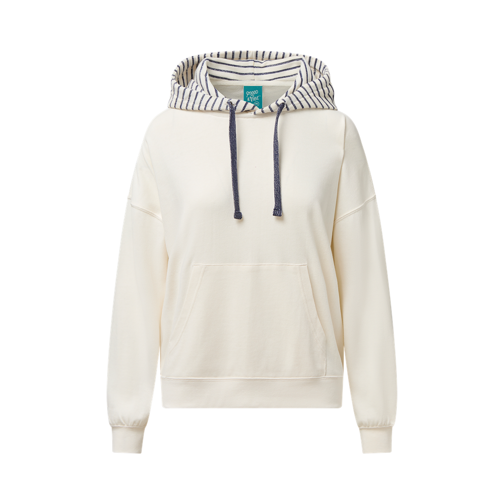 Mv Sport W27132 Mood & Vibe Pearl Metallic Stripe Hood - Vintage White