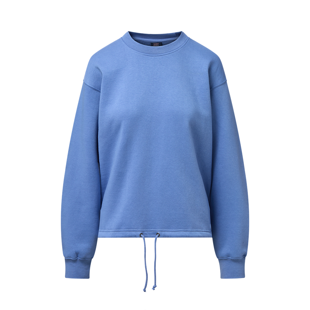 Mv Sport W27152 Fundamental Fleece Ladies Bottom Tie Crew - Blue Iris