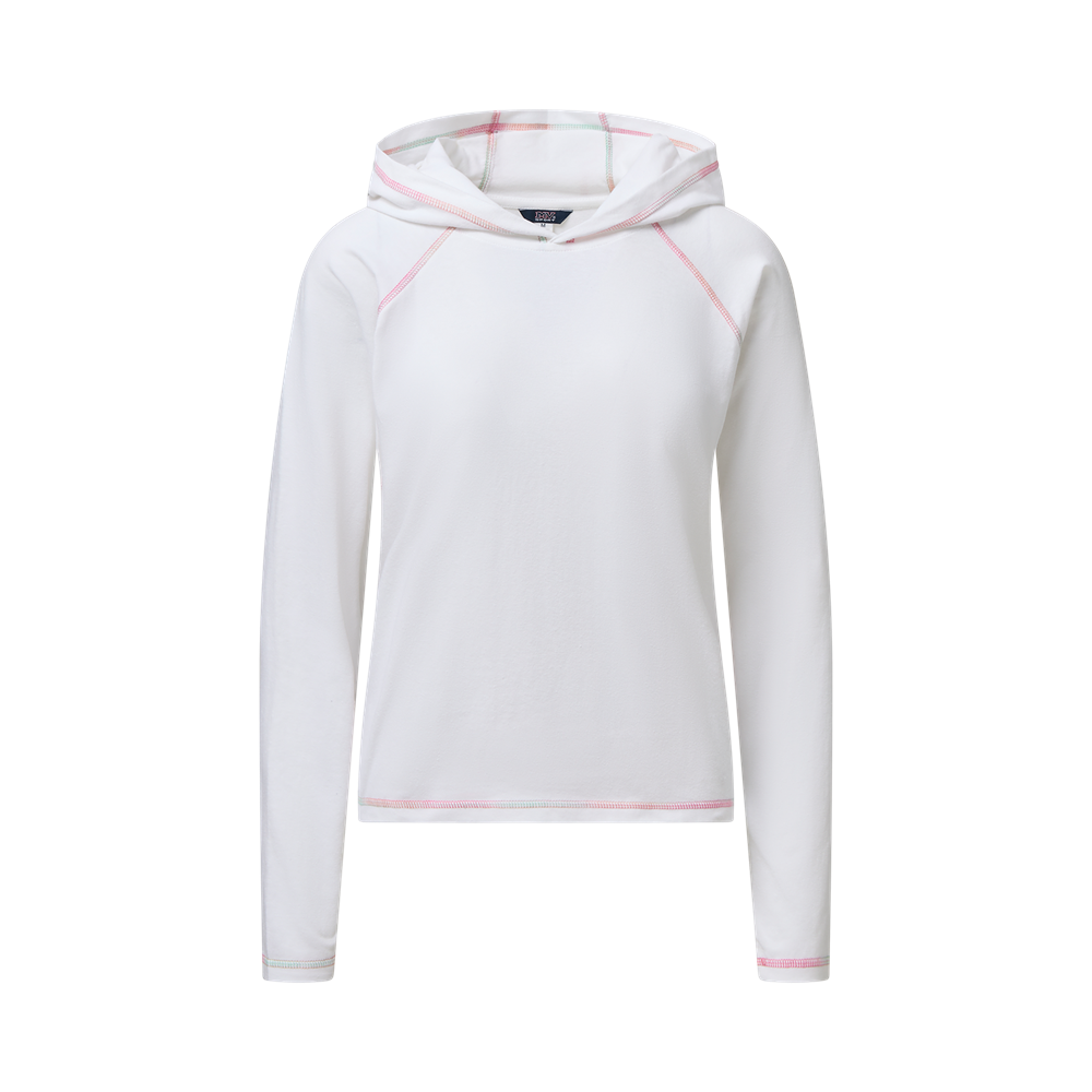 Mv Sport W27405 Ladies Piper Hooded Tee - White