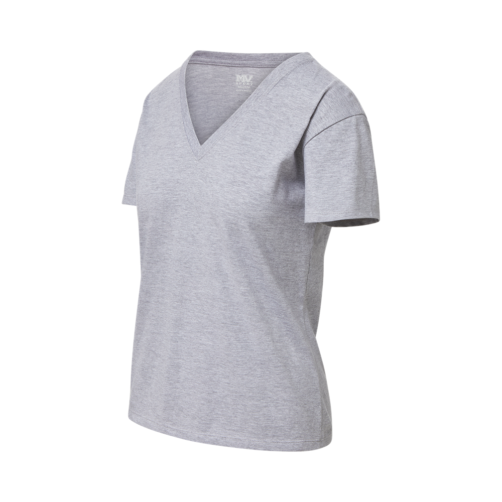 Mv Sport W27418 Ladies Core V-neck Tee - Heather Gray