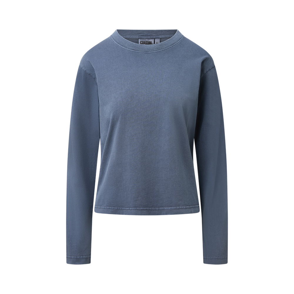 Mv Sport W27421 Coastal Color Ladies Long Sleeve Tee - Moonlight Navy