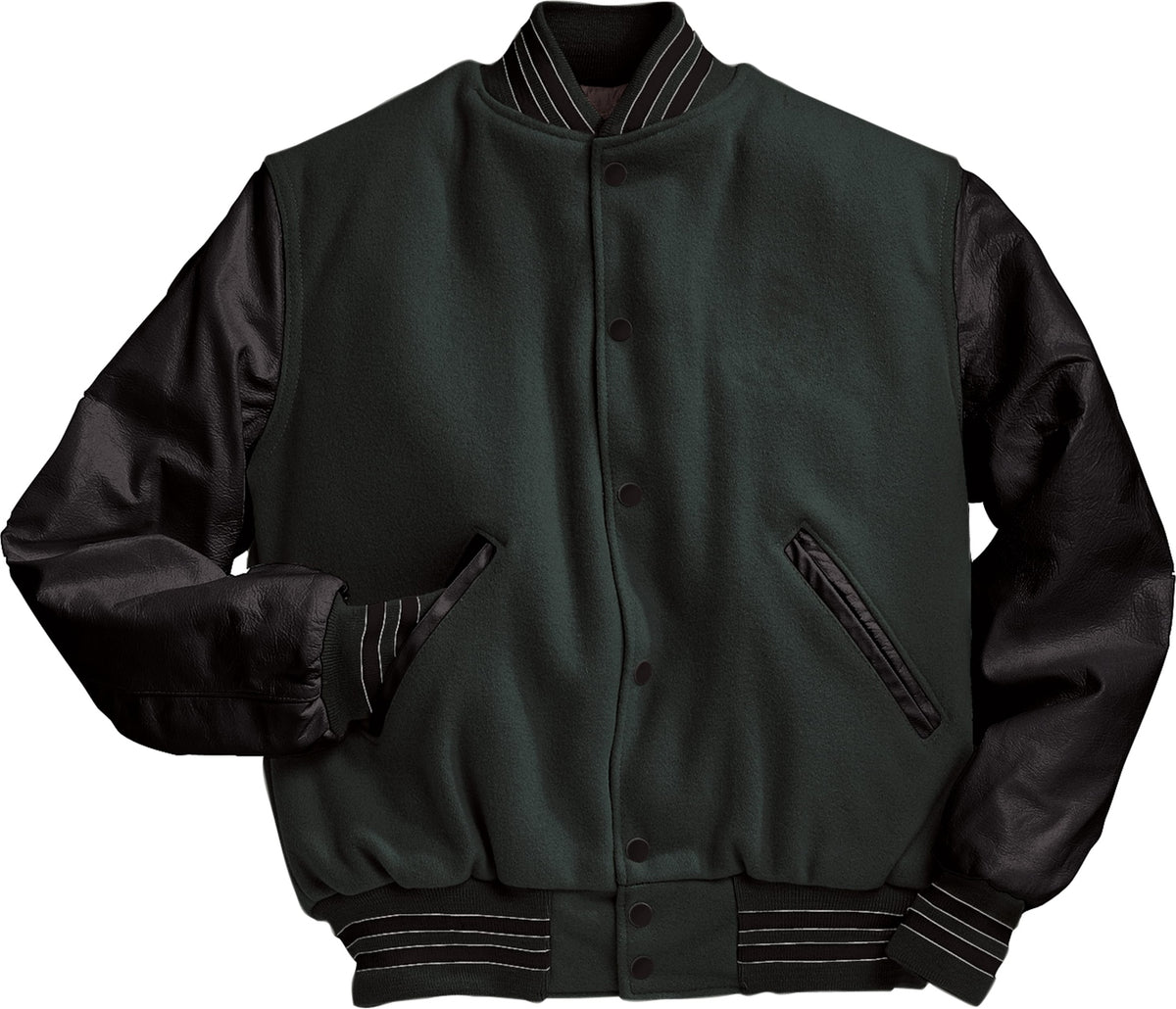 MYRTLE/BLACK/WHITE VARSITY WOOL JACKET