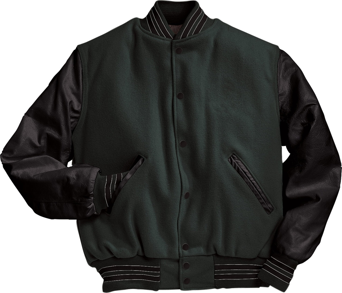 MYRTLE/BLACK/WHITE VARSITY WOOL JACKET