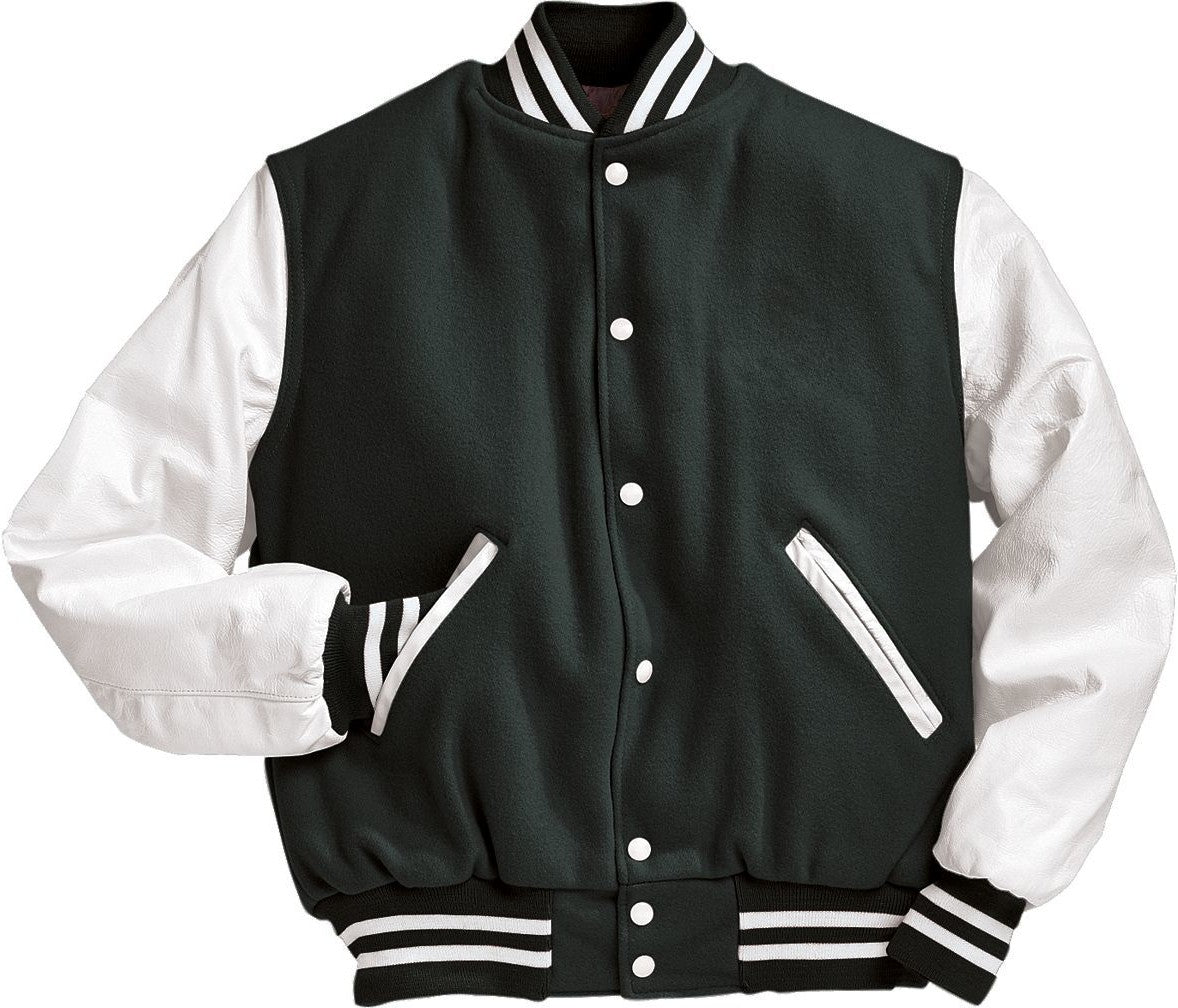 MYRTLE/WHITE VARSITY TALL WOOL JACKET