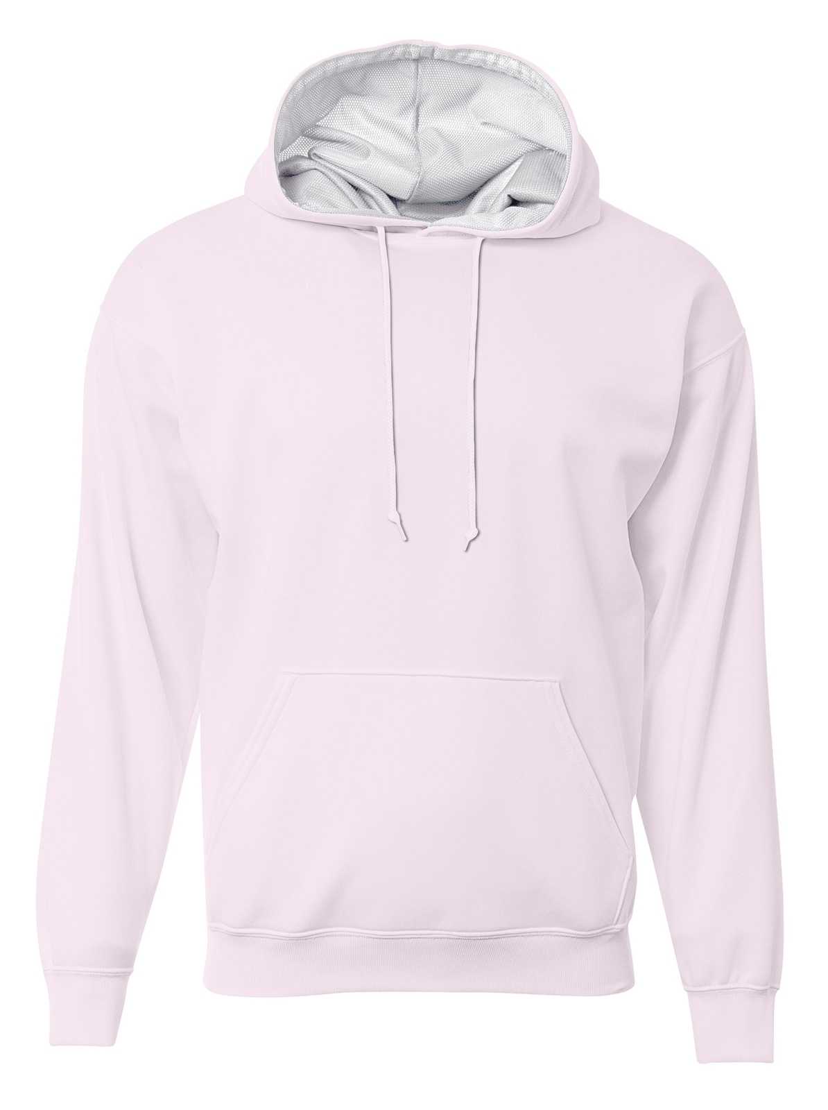 A4 N4279 Adult Sprint Fleece Hoodie - White - HIT a Double - 1