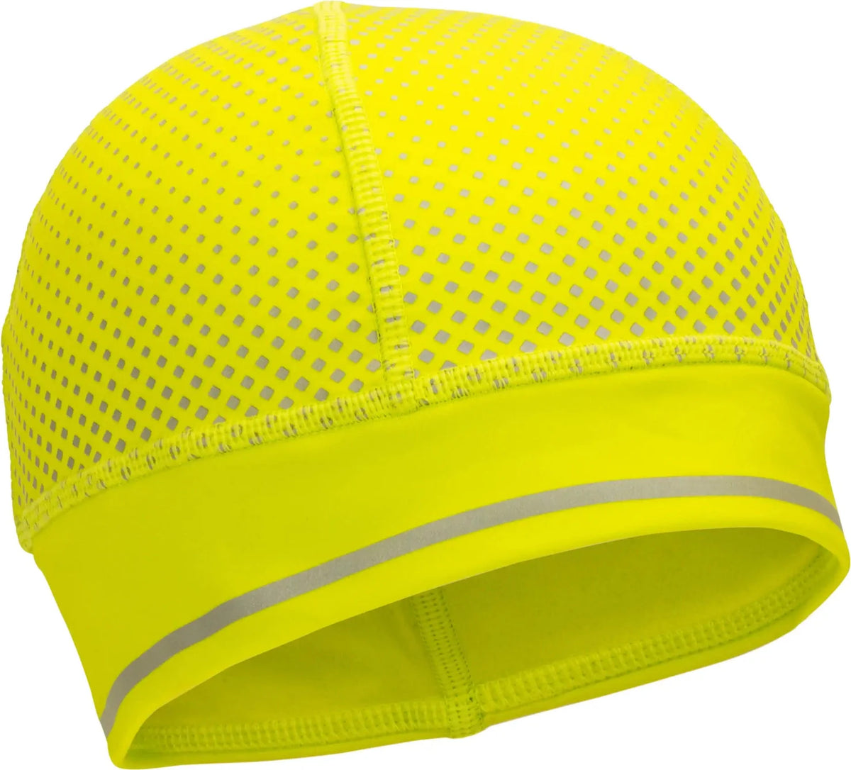 Nathan Sports Ns10420 Hypernight Reflective Pony Tail Beanie - Hi Vis Yellow Geo Print - Osfm