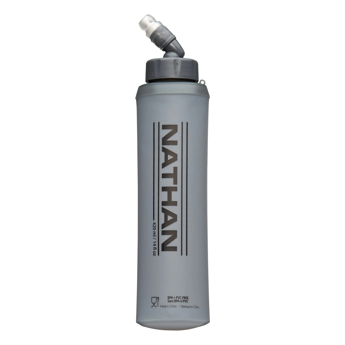 Nathan Sports Ns71060 Quick Start 14oz Soft Flask - Grey / Osfa