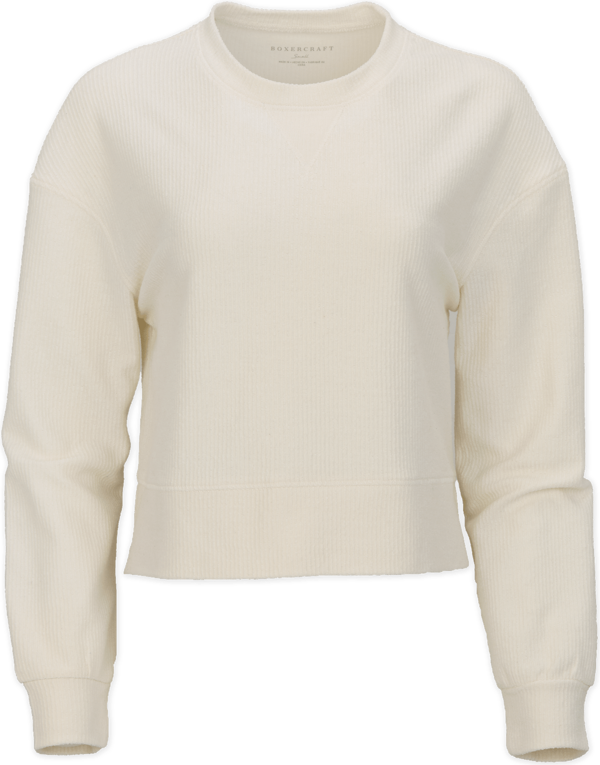 NATURAL BOXERCRAFT  RIB KNIT CORDED BOXY CREW  grouped