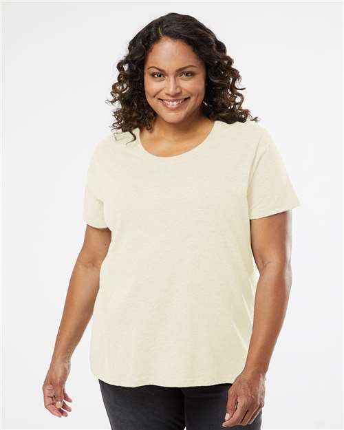 Natural Heather Curvy Collection Women's Fine Jersey Tee - 3816