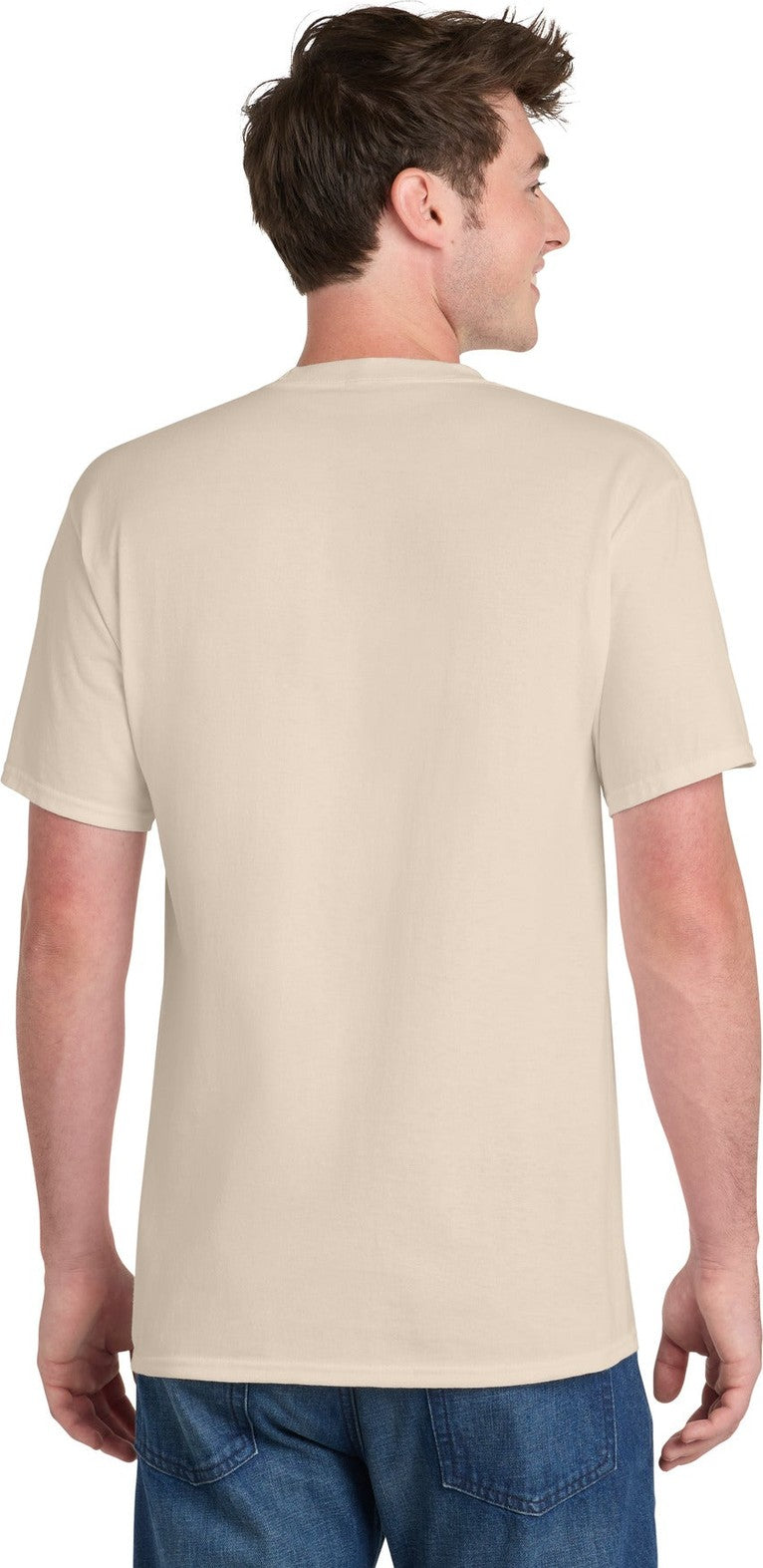 Natural Port & Co Essential Pocket Tee. PC61P