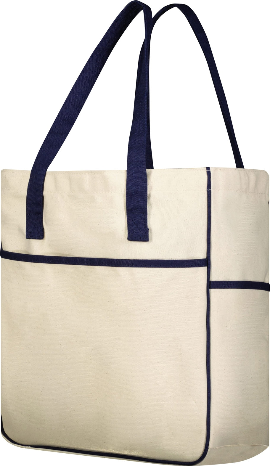 NATURAL/NAVY COURT TOTE
