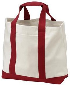 Natural/Navy Port Authority - Ideal Twill Two-Tone Shopping Tote. B400