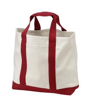 Natural/Spruce Port Authority - Ideal Twill Two-Tone Shopping Tote. B400