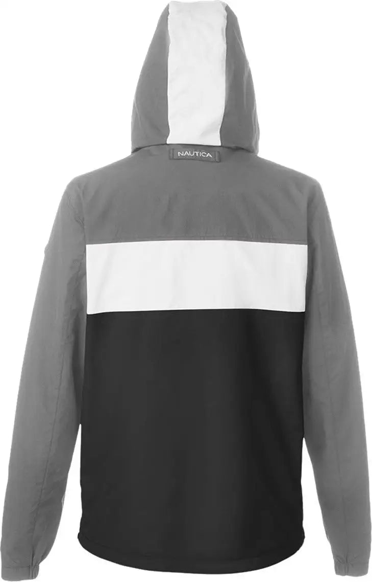Nautica N17174 Windward Anorak Hooded Quarter-zip Jacket - Graphite White Black