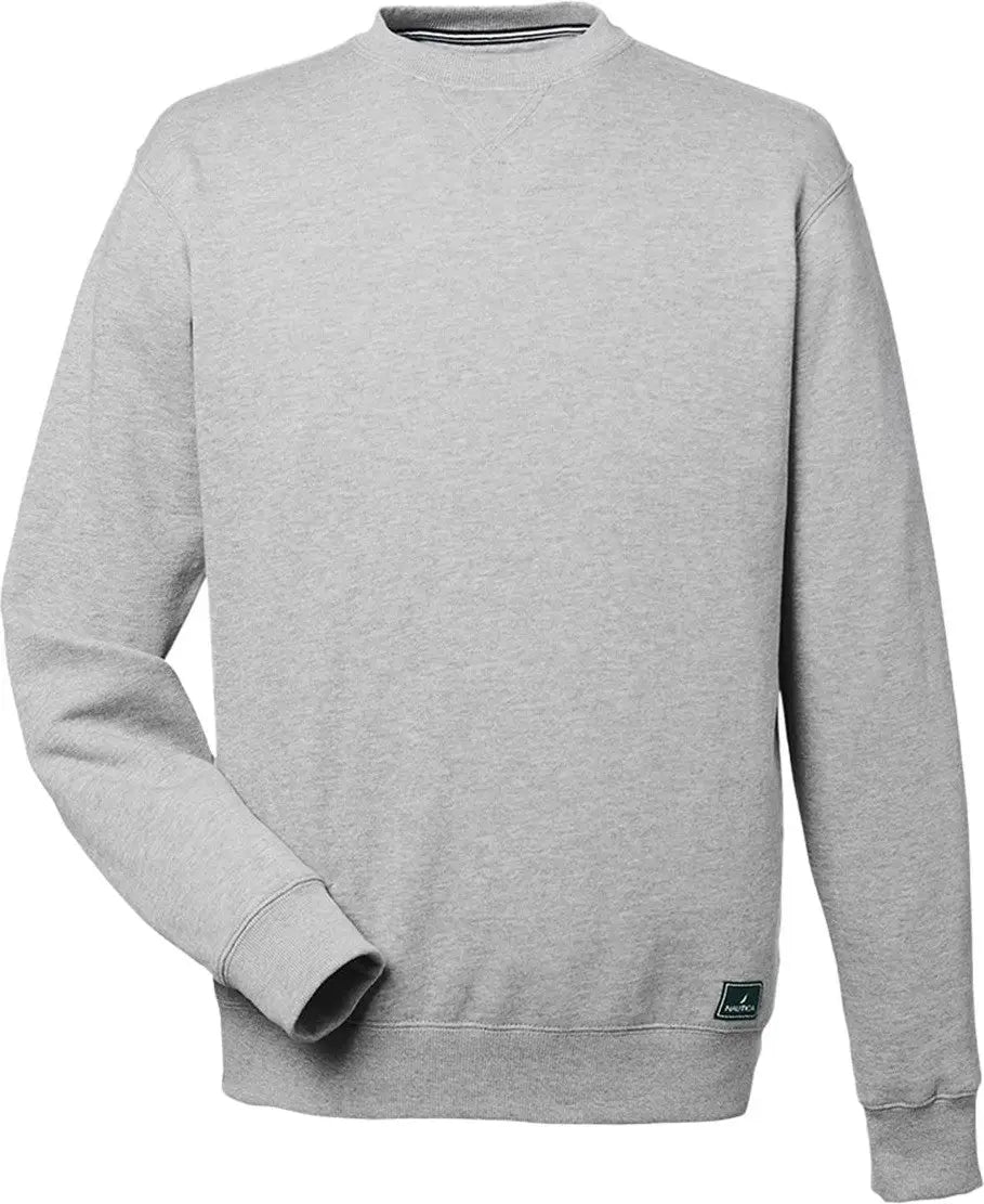 Nautica N17175 Anchor Fleece Crewneck Sweatshirt - Oxford Heather - Gray / Xs
