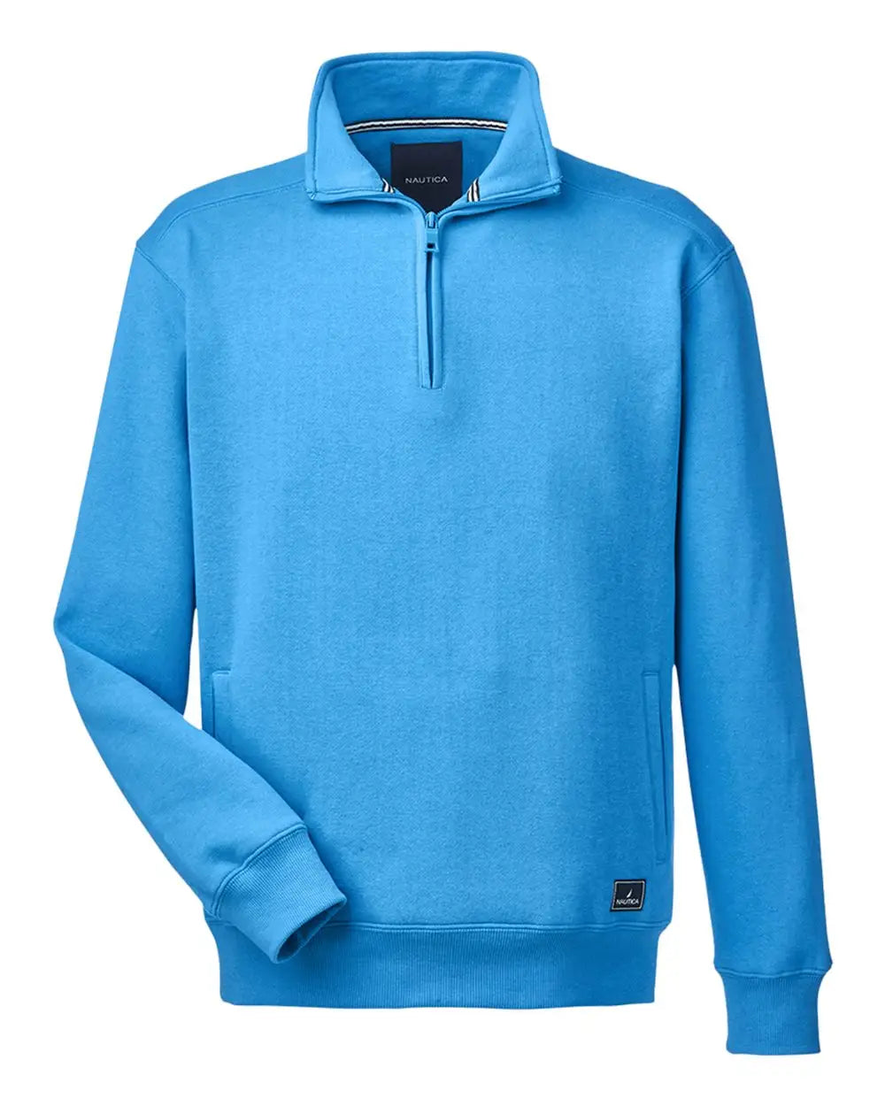 Nautica N17176 Anchor Fleece Quarter-zip Sweatshirt - Azure Blue - Columbia / s