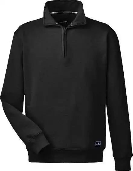 Nautica N17176 Anchor Fleece Quarter Zip Sweatshirt Black