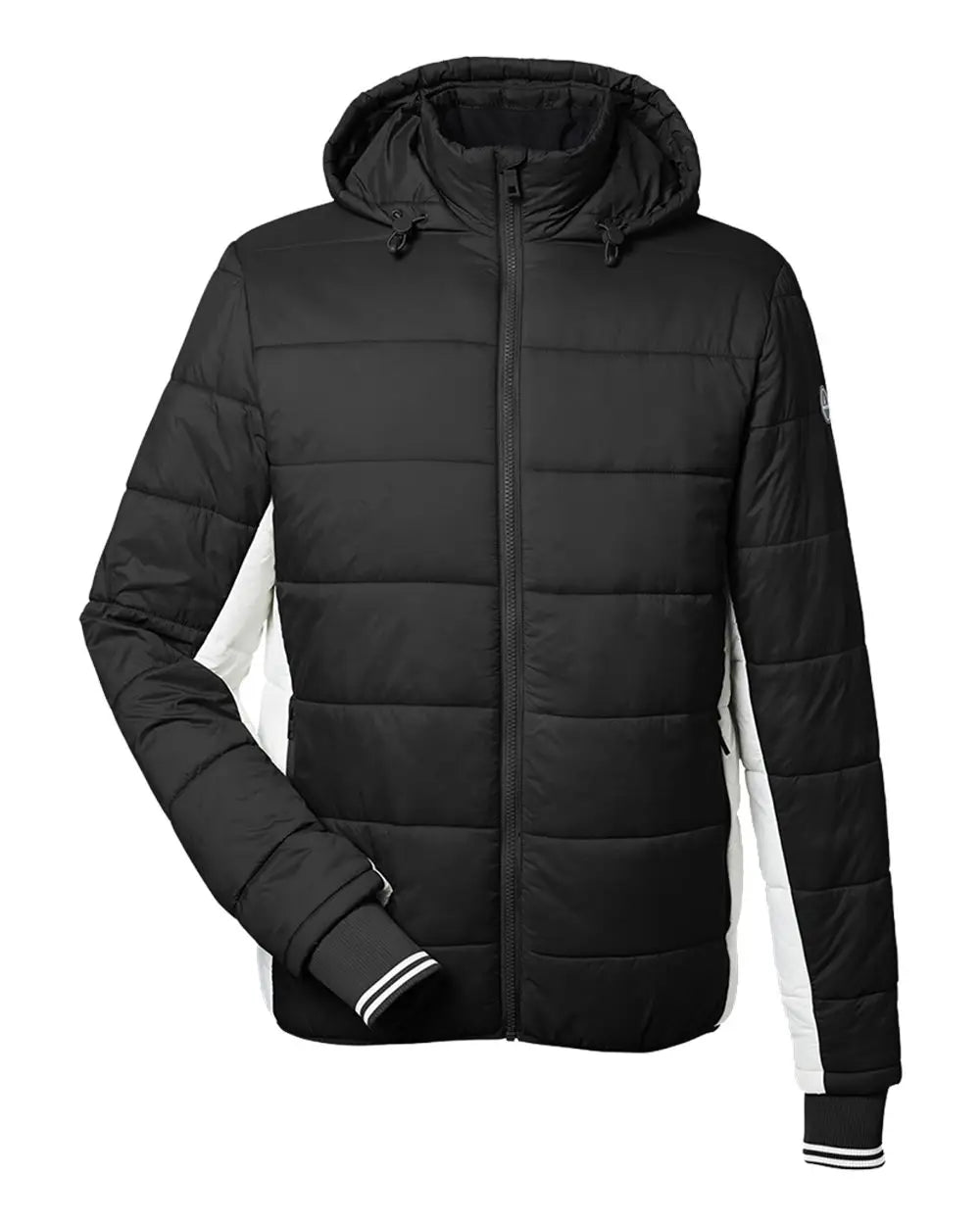 Nautica N17186 l Mile Hooded Puffer Jacket - Black Antique White - s