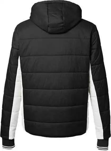 Nautica N17186 Nautical Mile Hooded Puffer Jacket - Black Antique White