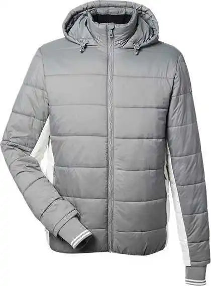 Nautica N17186 Nautical Mile Hooded Puffer Jacket - Graphite Antique White