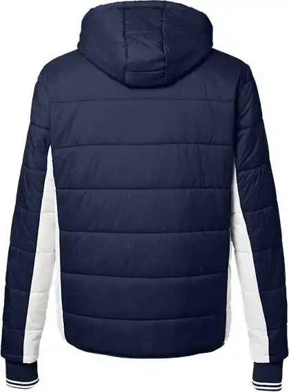 Nautica N17186 Nautical Mile Hooded Puffer Jacket - Navy Antique White