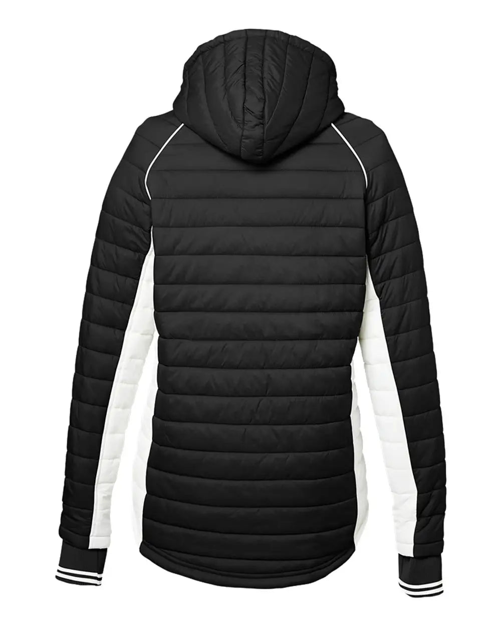 Nautica N17187 Women’s l Mile Hooded Puffer Jacket - Black Antique White
