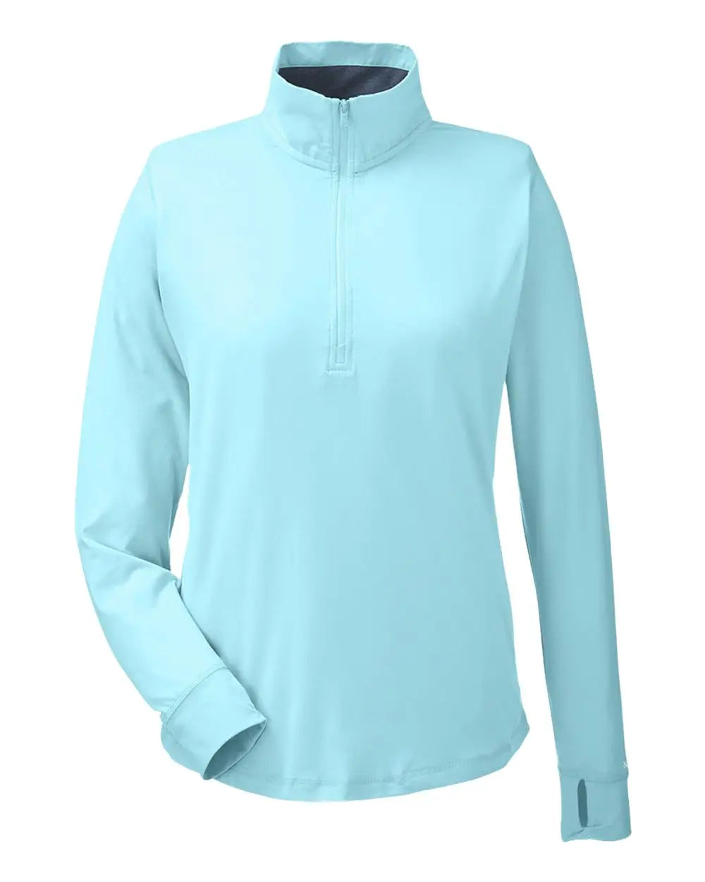 Nautica N17925 Women’s Saltwater Quarter-zip Pullover - Sea Mist - Navy Blue / Xs