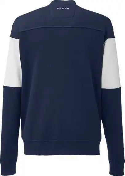 Nautica N17928 Anchor Fleece Colorblocked Bomber Jacket - Navy White