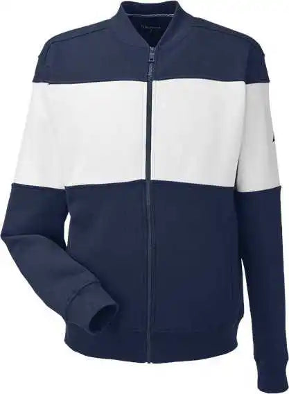 Nautica N17928 Anchor Fleece Colorblocked Bomber Jacket - Navy White