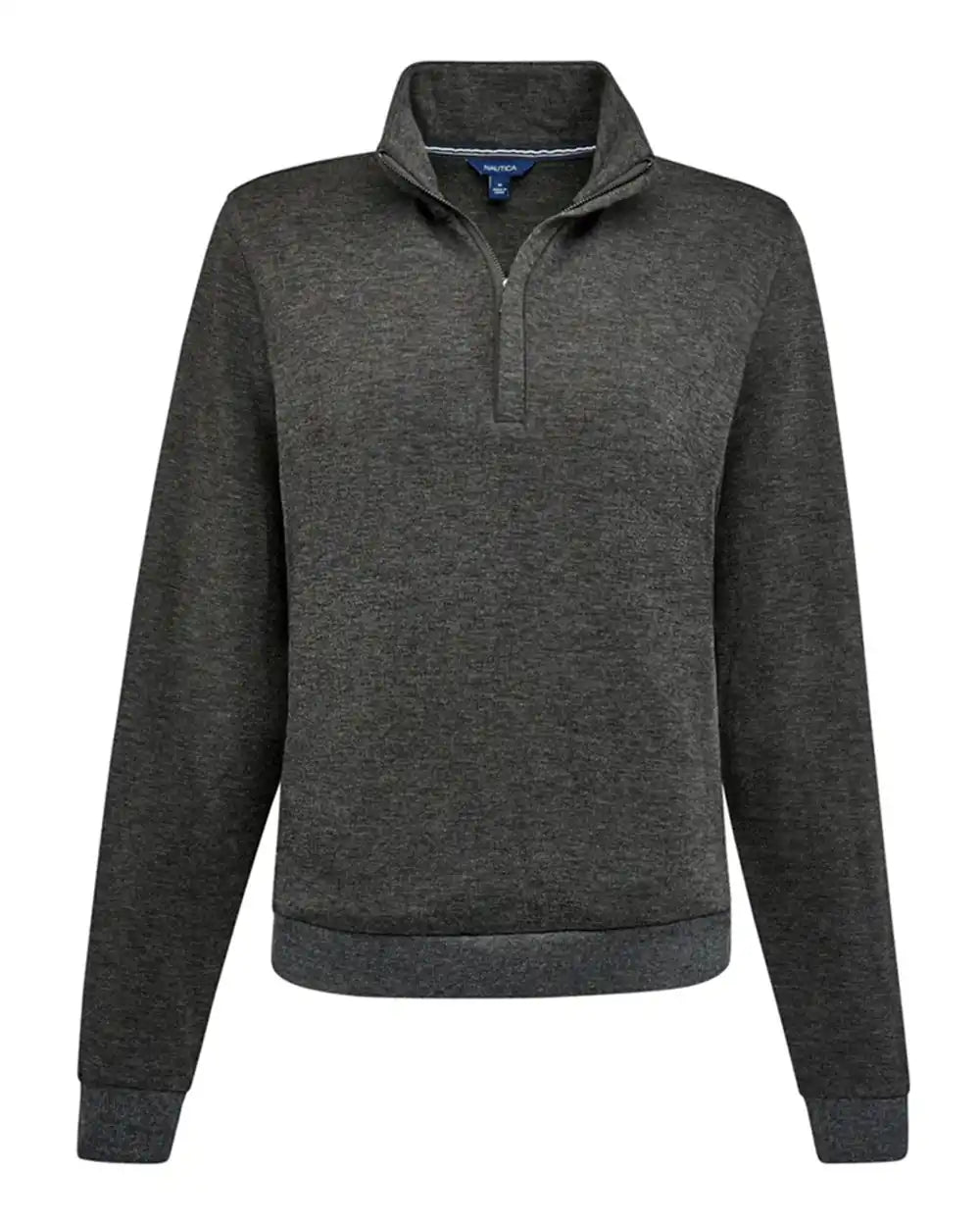 Nautica N18091 Women’s Explorer Fleece Quarter-zip - Charcoal Heather - Xs