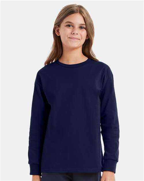 Navy Authentic Youth Long Sleeve T-Shirt - 5546
