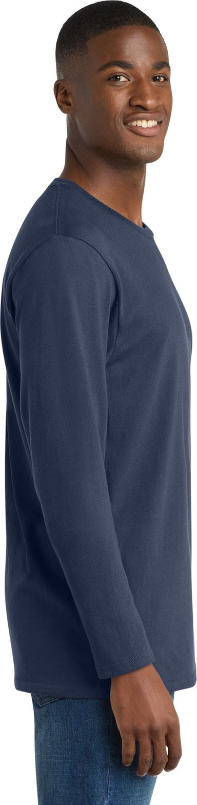 Navy Blue Port & Co Long Sleeve Bouncer Tee PC600LS