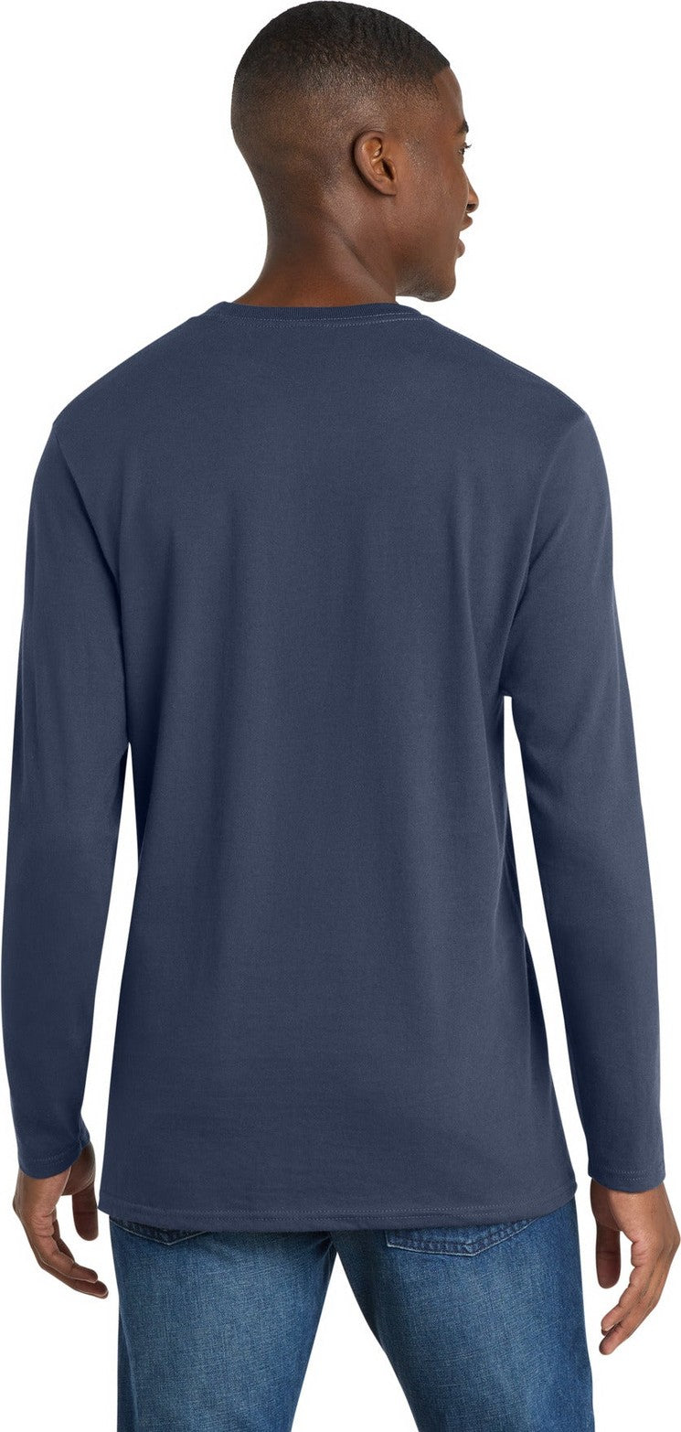 Navy Blue Port & Co Long Sleeve Bouncer Tee PC600LS