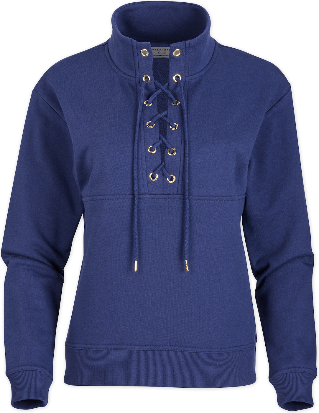 NAVY BOXERCRAFT WOMEN'S  LS LACE UP PULLOVER  grouped