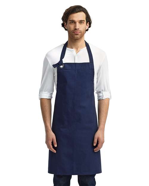 Front View of Navy Calibre Heavy Canvas Bib Apron - RP130