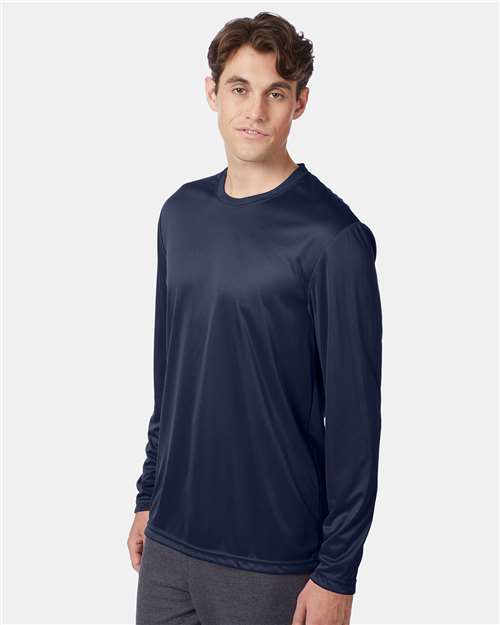 Navy Cool DRI® Long Sleeve Performance T-Shirt - 482L