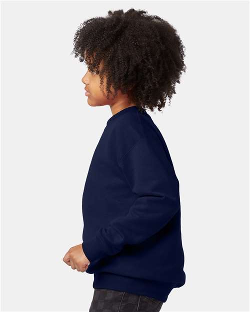 Navy Ecosmart® Youth Crewneck Sweatshirt - P360
