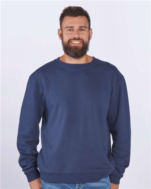 Navy Fleece Crew Pullover - BM5101