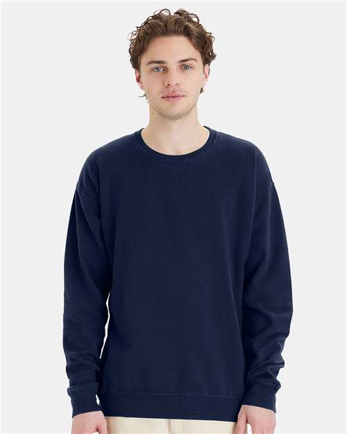 Navy Garment-Dyed Crewneck Sweatshirt - GDH400