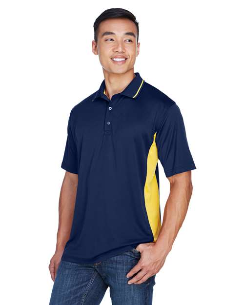 Navy/ Gold Men&#39;s Cool &amp; Dry Sport Two-Tone Polo - 8406