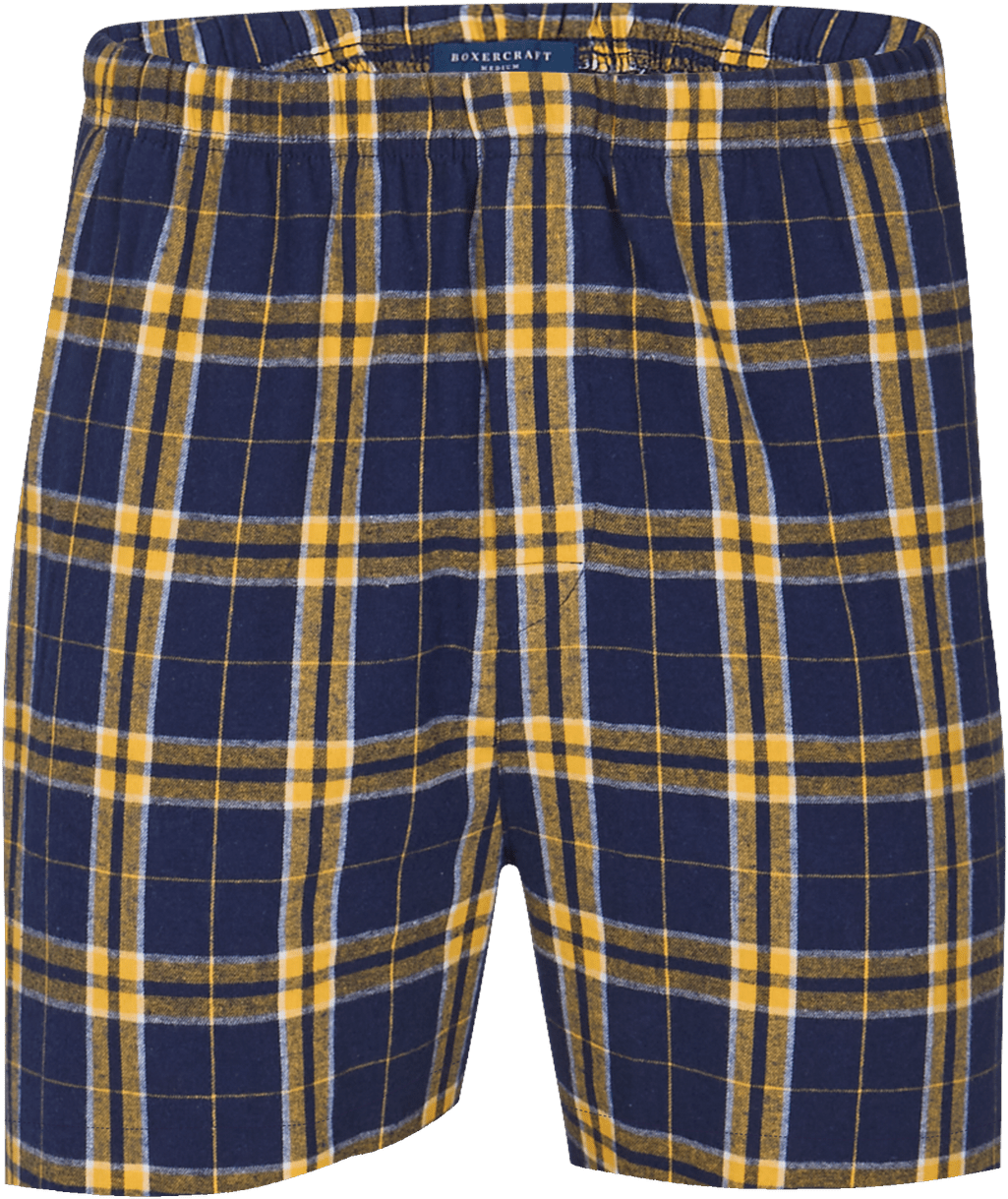 NAVY GOLD PLAID BOXERCRAFT MEN'S FLANNEL BOXER  grouped