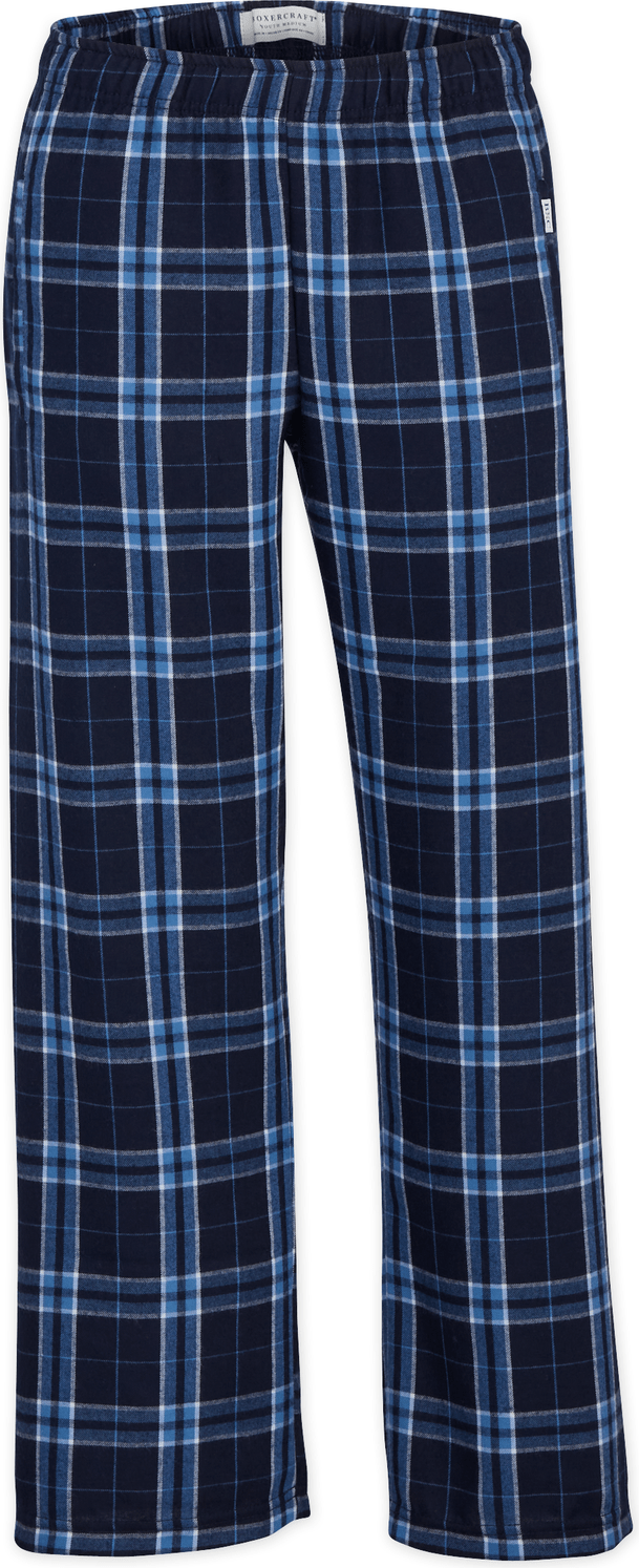 NAVY GOLD PLAID BOXERCRAFT YOUTH POLY FLANNEL PANT  grouped