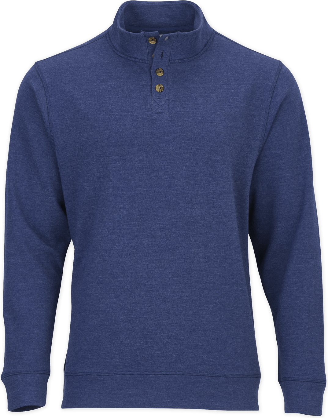 NAVY HEATHER BOXERCRAFT FRENCH TERRY BUTTON PULLOVER  grouped