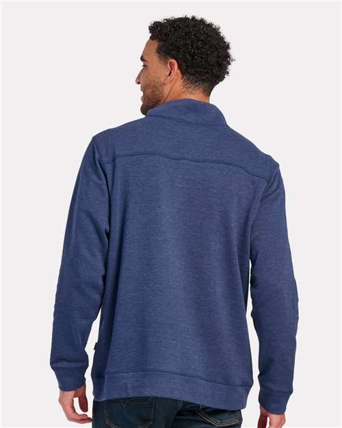 Navy Heather French Terry Button Pullover - BM5209