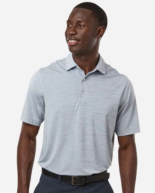 Navy Heather Men's Bohemian Striped Heather Performance Polo - 162