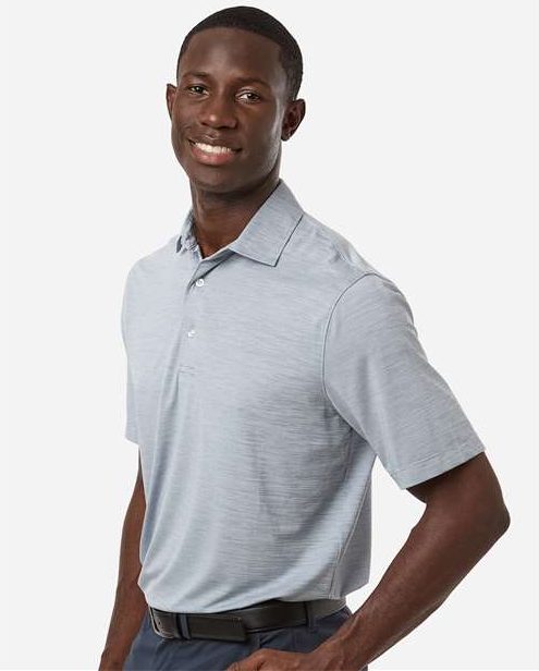 Navy Heather Men's Bohemian Striped Heather Performance Polo - 162