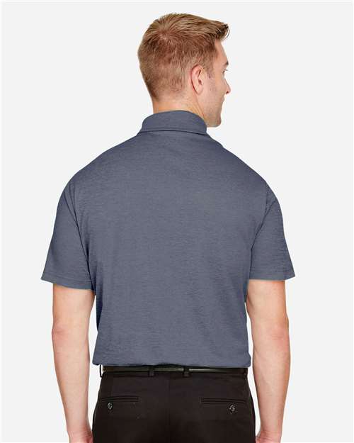Navy Heather Men&#39;s CrownLux Performance® Address Mélange Polo - DG22